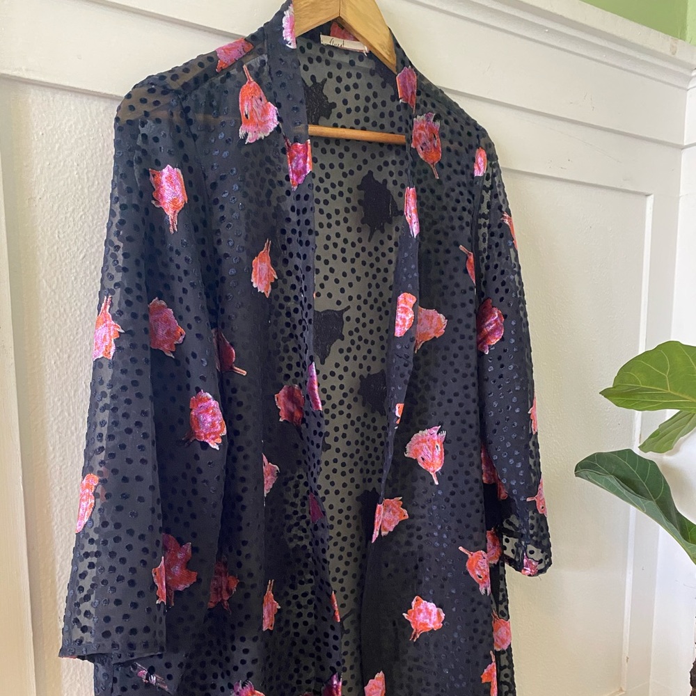 Anthropologie Velvet Kimono Duster 🌹